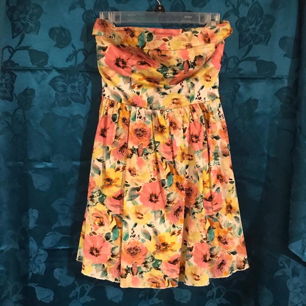 Strapless Floral Dress